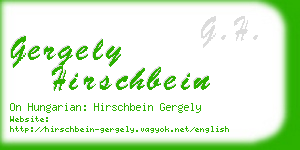 gergely hirschbein business card